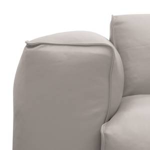 Canapé d’angle 3 places HUDSON Cuir véritable Neka : Gris clair - Largeur : 317 cm - Méridienne courte à droite (vue de face)