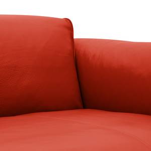 Ecksofa HUDSON 3-Sitzer mit Longchair Echtleder Neka: Rot - Breite: 328 cm - Longchair davorstehend links