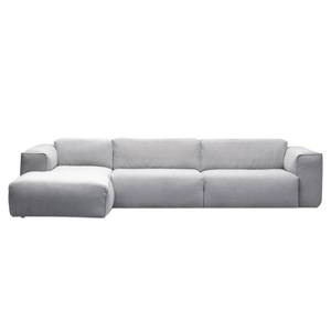 Ecksofa HUDSON 3-Sitzer mit Longchair Webstoff Saia: Hellgrau - Breite: 317 cm - Longchair davorstehend links