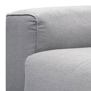Hoekbank HUDSON 3-zits met chaise longue Geweven stof Saia: Lichtgrijs - Breedte: 317 cm - Longchair vooraanzicht rechts