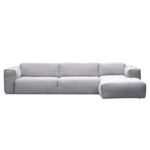 Divano angolare a 3 posti HUDSON Tessuto Saia: grigio chiaro - Larghezza: 317 cm - Longchair preimpostata a destra