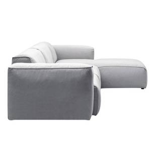 Divano angolare a 3 posti HUDSON Tessuto Saia: grigio chiaro - Larghezza: 317 cm - Longchair preimpostata a destra