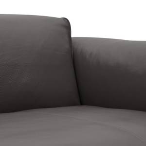 Ecksofa HUDSON mit Rundecke Echtleder Neka: Grau - Ecke davorstehend links