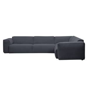 Ecksofa HUDSON mit Rundecke Webstoff Milan: Anthrazit - Ecke davorstehend rechts