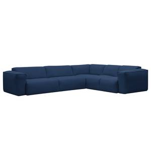 Ecksofa HUDSON mit Rundecke Webstoff Anda II: Blau - Ecke davorstehend rechts