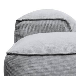 Canapé d’angle à bords arrondis HUDSON Tissu Milan : Gris clair - Angle à droite (vu de face)