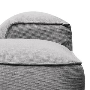 Canapé d’angle à bords arrondis HUDSON Tissu Saia: Gris clair - Angle à droite (vu de face)