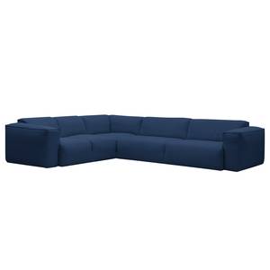 Ecksofa HUDSON mit Rundecke Webstoff Anda II: Blau - Ecke davorstehend links