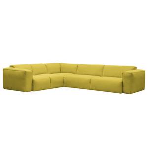 Ecksofa HUDSON mit Rundecke Webstoff Milan: Gelb - Ecke davorstehend links