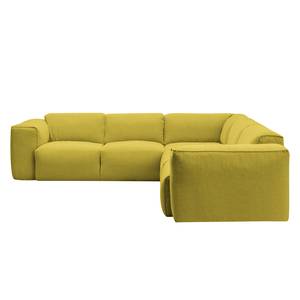 Ecksofa HUDSON mit Rundecke Webstoff Milan: Gelb - Ecke davorstehend links