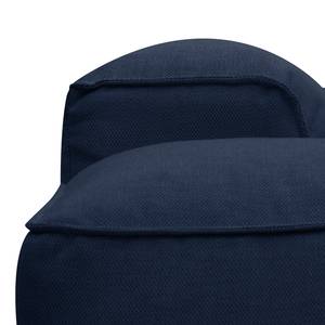 Canapé d’angle à bords arrondis HUDSON Tissu Milan : Bleu foncé - Angle à gauche (vu de face)