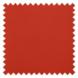 Canapé d’angle 3 places HUDSON Cuir véritable Neka : Rouge - Largeur : 251 cm - Méridienne courte à droite (vue de face)