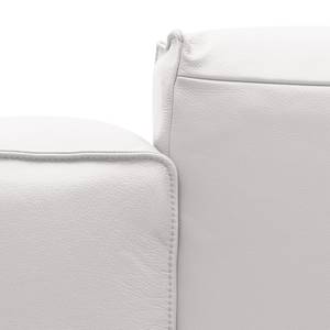 Canapé d’angle 3 places HUDSON Cuir véritable Neka : Blanc - Largeur : 251 cm - Méridienne courte à gauche (vue de face)