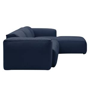 Hoekbank HUDSON 3-zits met chaise longue Geweven stof Milan: Lichtblauw - Breedte: 295 cm - Longchair vooraanzicht rechts