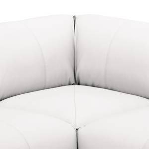 Canapé d’angle 3 places HUDSON Cuir véritable Neka : Blanc - Méridienne courte à gauche (vue de face)