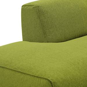 Ecksofa HUDSON 3-Sitzer mit Recamiere Webstoff Anda II: Grün - Longchair davorstehend links