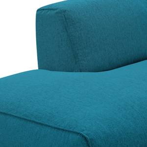 Canapé d’angle 3 places HUDSON Tissu Anda II : Turquoise - Méridienne courte à gauche (vue de face)