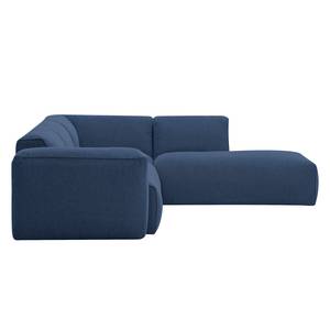 Ecksofa HUDSON 3-Sitzer mit Recamiere Webstoff Anda II: Blau - Longchair davorstehend rechts