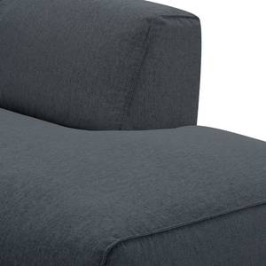 Ecksofa HUDSON 3-Sitzer mit Recamiere Webstoff Anda II: Grau - Longchair davorstehend rechts