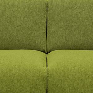 Ecksofa HUDSON 3-Sitzer mit Recamiere Webstoff Anda II: Grün - Longchair davorstehend links