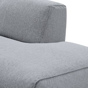 Ecksofa HUDSON 3-Sitzer mit Recamiere Webstoff Saia: Hellgrau - Longchair davorstehend rechts