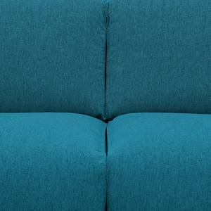 Hoekbank HUDSON 3-zits + recamiere Geweven stof Anda II: Turquoise - Longchair vooraanzicht rechts