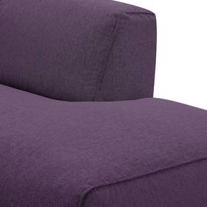 Ecksofa HUDSON 3-Sitzer mit Recamiere Webstoff Anda II: Violett - Longchair davorstehend rechts