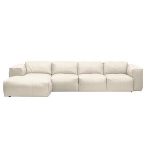 Ecksofa Hudson V Echtleder Echtleder Neka: Creme - Longchair davorstehend links