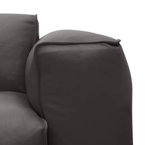 Canapé d'angle Hudson V Cuir véritable Cuir véritable Neka : Gris - Méridienne courte à gauche (vue de face)