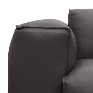 Ecksofa Hudson V Echtleder Echtleder Neka: Grau - Longchair davorstehend rechts