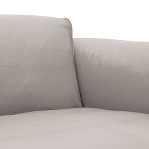 Canapé d'angle Hudson V Cuir véritable Cuir véritable Neka : Gris clair - Méridienne courte à gauche (vue de face)