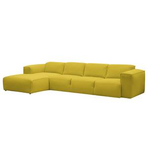 Ecksofa Hudson V Webstoff Webstoff Milan: Gelb - Longchair davorstehend links