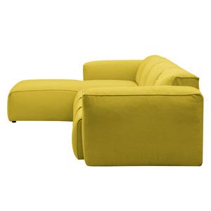 Ecksofa Hudson V Webstoff Webstoff Milan: Gelb - Longchair davorstehend links