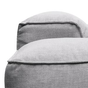 Canapé d'angle Hudson V Tissu Tissu Saia: Gris clair - Méridienne courte à gauche (vue de face)