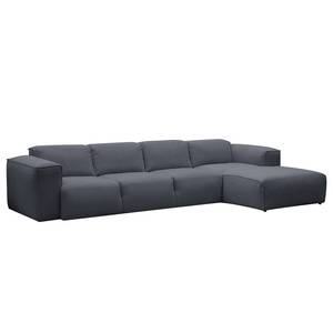 Ecksofa Hudson V Webstoff Webstoff Milan: Anthrazit - Longchair davorstehend rechts