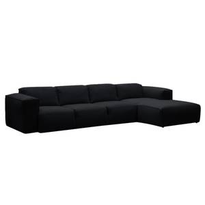 Ecksofa Hudson V Webstoff Webstoff Saia: Anthrazit - Longchair davorstehend rechts