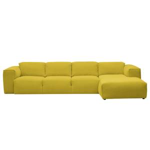 Ecksofa Hudson V Webstoff Webstoff Milan: Gelb - Longchair davorstehend rechts