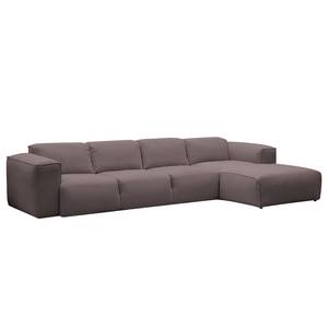 Ecksofa Hudson V Webstoff Webstoff Milan: Grau-Braun - Longchair davorstehend rechts