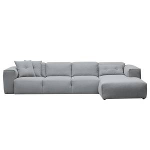 Ecksofa Hudson V Webstoff Webstoff Anda II: Silber - Longchair davorstehend rechts