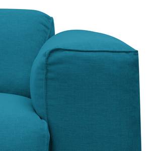 Hoekbank Hudson V geweven stof Geweven stof Anda II: Turquoise - Longchair vooraanzicht rechts