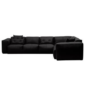 Ecksofa Hudson VI Echtleder Echtleder Neka: Schwarz - Ecke davorstehend rechts