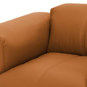 Hoekbank HUDSON 1-zits + chaise longue Echt leer Neka: Cognackleurig - Longchair vooraanzicht links