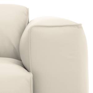 Hoekbank HUDSON 1-zits + chaise longue Echt leer Neka: Crèmekleurig - Longchair vooraanzicht links