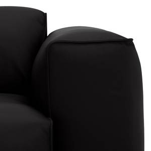 Hoekbank HUDSON 1-zits + chaise longue Echt leer Neka: Zwart - Longchair vooraanzicht links
