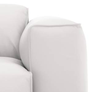 Hoekbank HUDSON 1-zits + chaise longue Echt leer Neka: Wit - Longchair vooraanzicht links