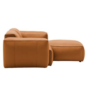 Hoekbank HUDSON 1-zits + chaise longue Echt leer Neka: Cognackleurig - Longchair vooraanzicht rechts