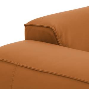 Ecksofa HUDSON 1-Sitzer mit Longchair Echtleder Neka: Cognac - Longchair davorstehend rechts