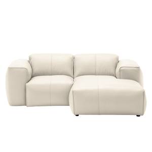 Ecksofa HUDSON 1-Sitzer mit Longchair Echtleder Neka: Creme - Longchair davorstehend rechts