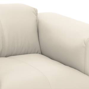 Ecksofa HUDSON 1-Sitzer mit Longchair Echtleder Neka: Creme - Longchair davorstehend rechts