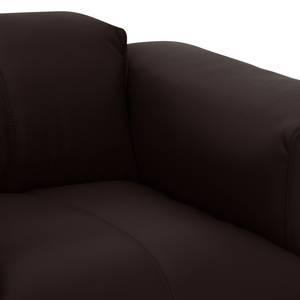 Ecksofa HUDSON 1-Sitzer mit Longchair Echtleder Neka: Dunkelbraun - Longchair davorstehend rechts